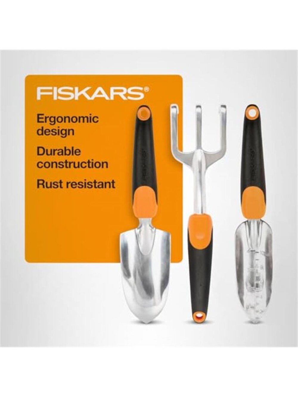 Garden Tool Set 3pc Trowel Transplanter Cultivator Heavy Duty SoftGrip Handle